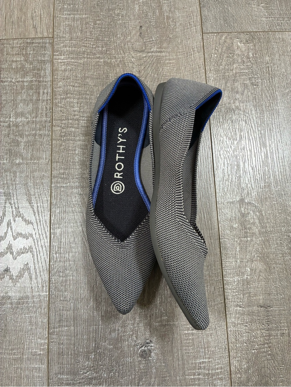 ROTHY’S Glen Gray Pointy Ballet Flats Size 8